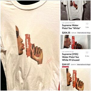 SUPREME water pistol gun girl tee graphic T-Shirt fashion streetwear skate Large